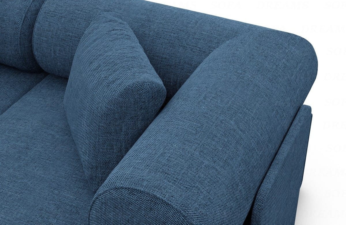 Polster Ecksofa Laguardia L-Form Kurz Blau