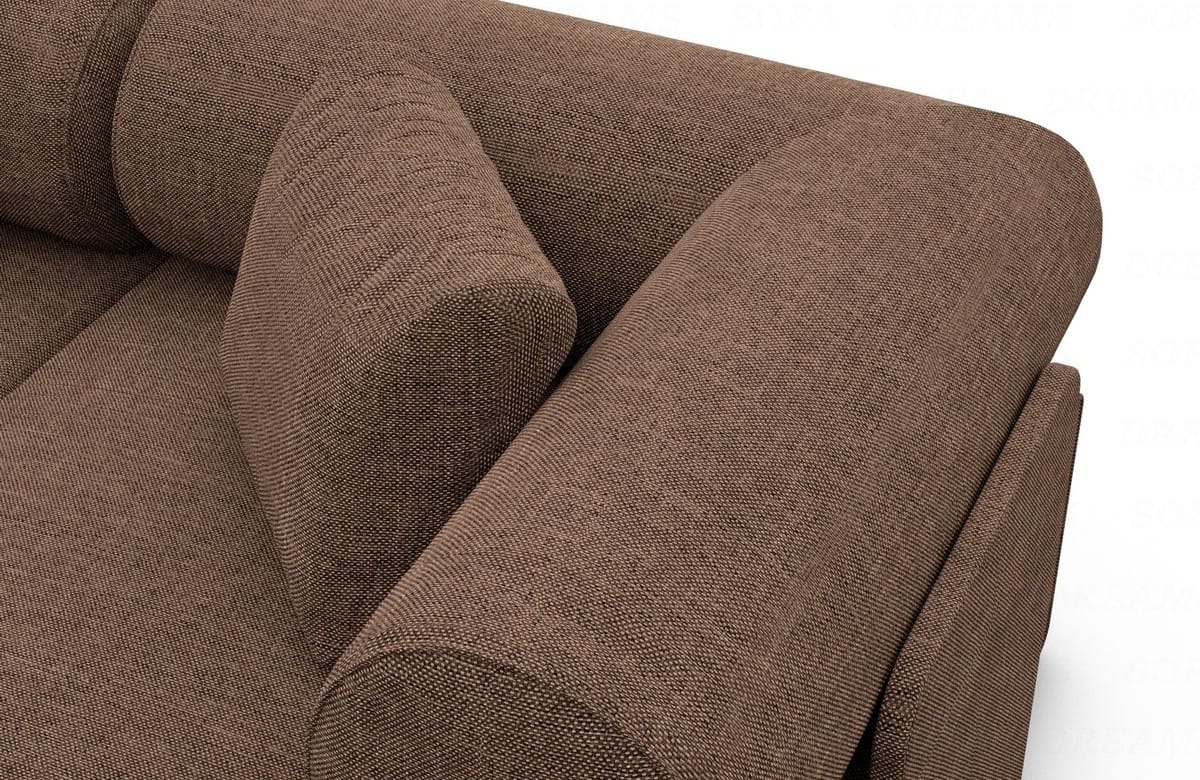 Couch Laguardia L Form in Samtstoff Braun