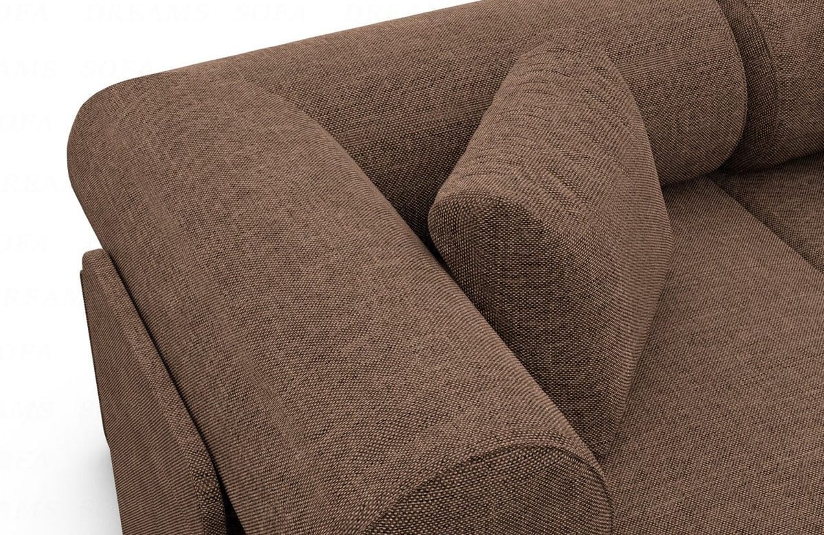 Couch Laguardia L Form in Samtstoff Braun