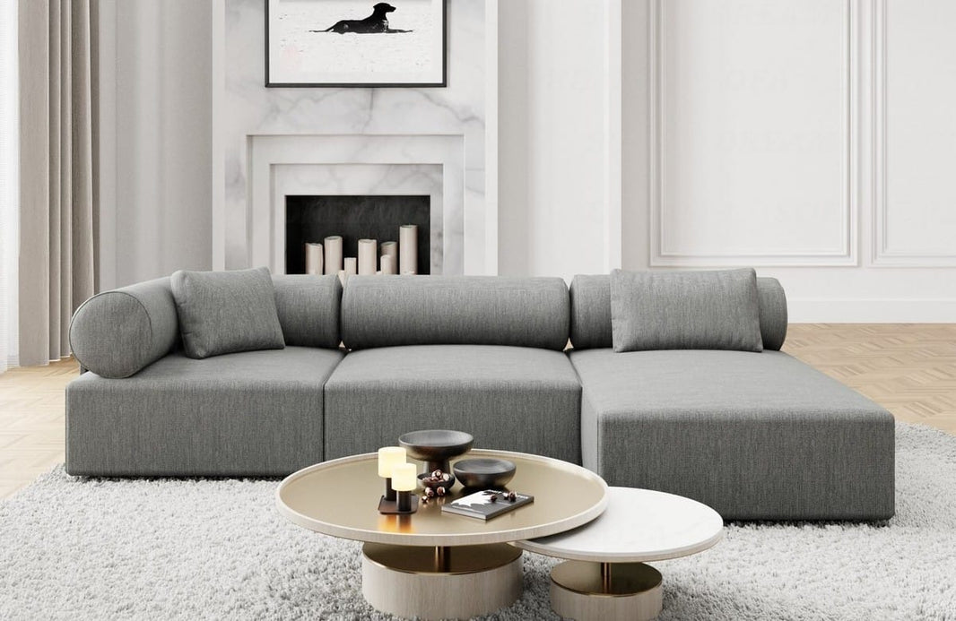 Couch Laguardia L Form in Stoff