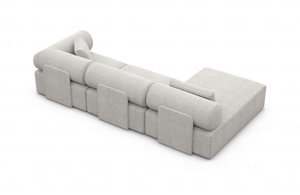 Couch Laguardia L Form in Samtstoff Hellgrau