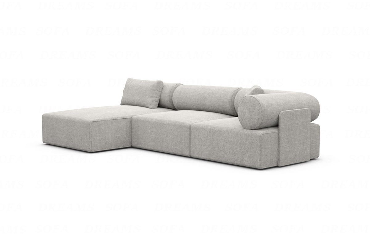 Couch Laguardia L Form in Samtstoff Hellgrau