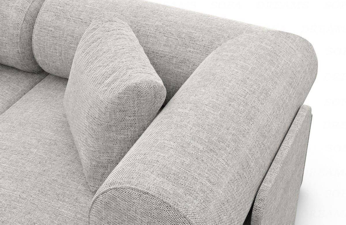Couch Laguardia L Form in Samtstoff Hellgrau