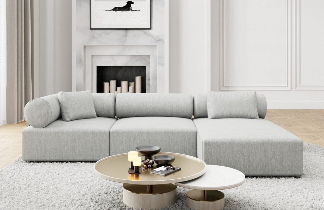 Couch Laguardia L Form in Stoff
