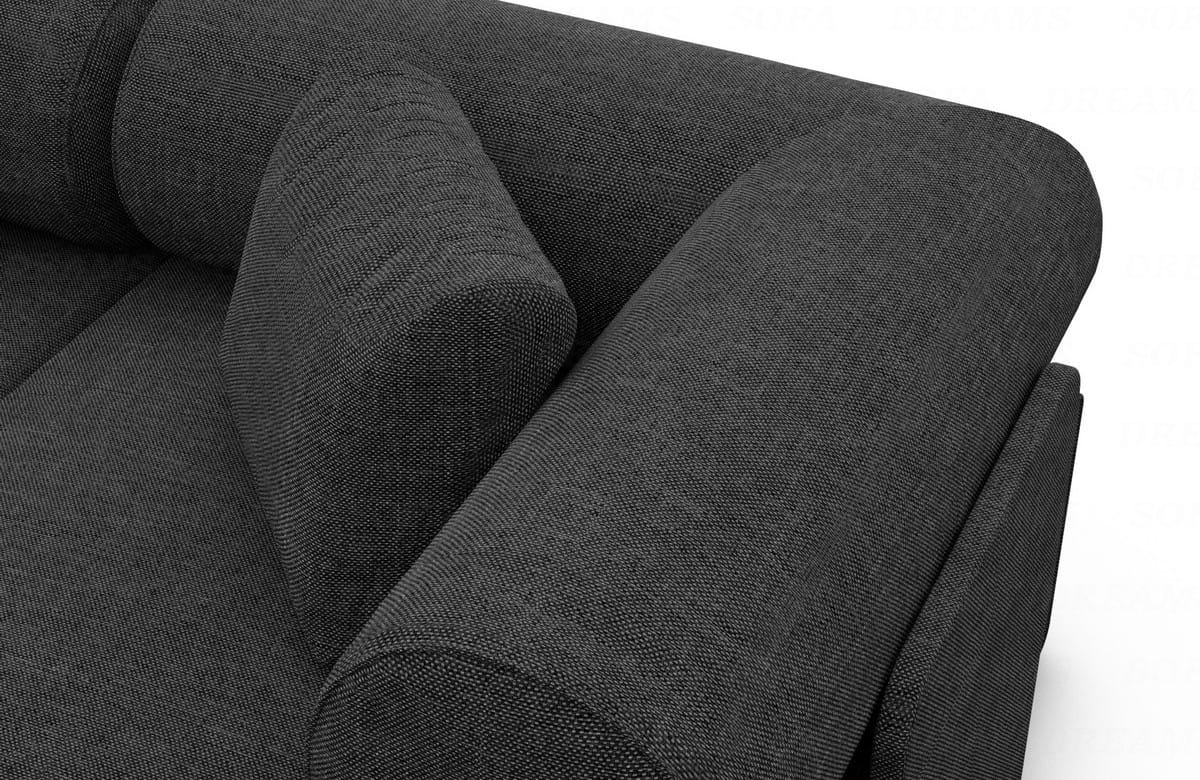 Polster Ecksofa Laguardia L-Form Kurz Schwarz
