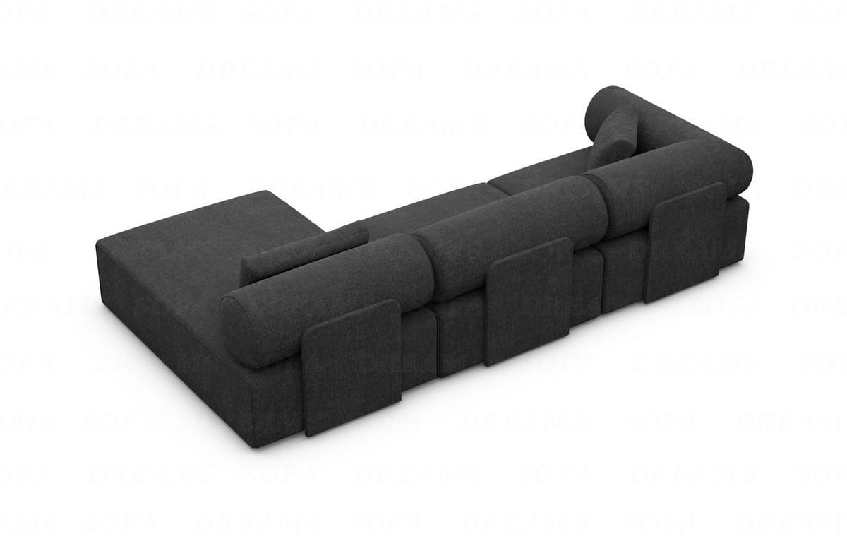 Polster Ecksofa Laguardia L-Form Kurz Schwarz