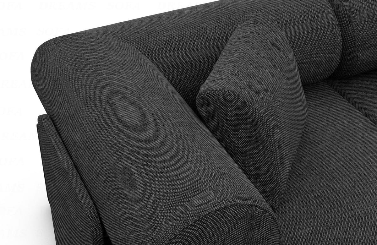 Polster Ecksofa Laguardia L-Form Kurz Schwarz