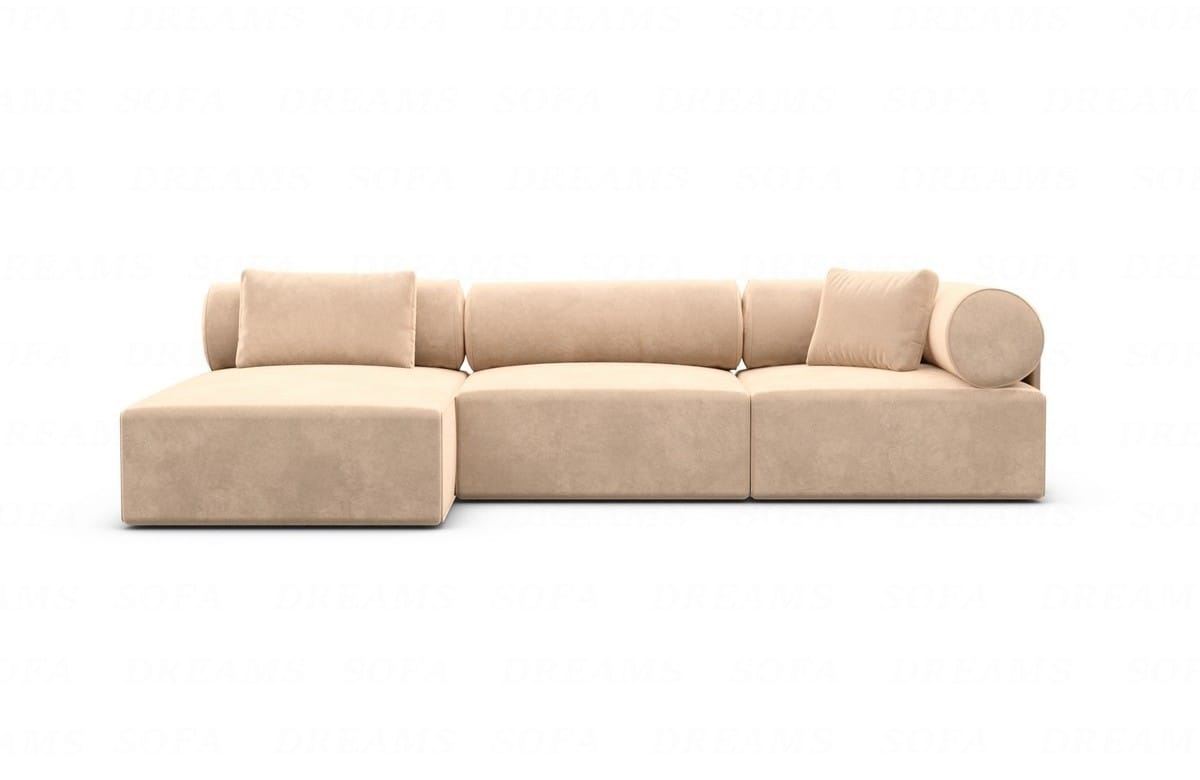 Polster Ecksofa Laguardia L-Form Kurz Beige