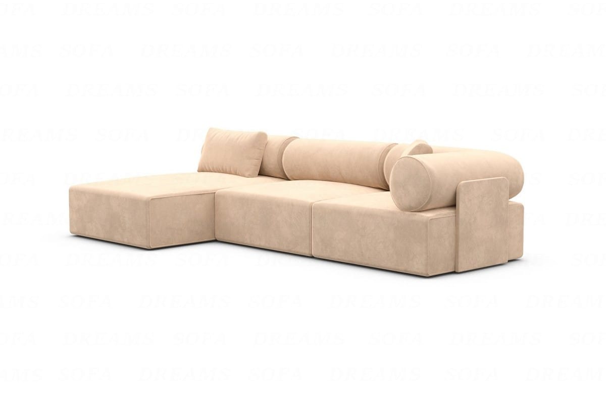 Polster Ecksofa Laguardia L-Form Kurz Beige