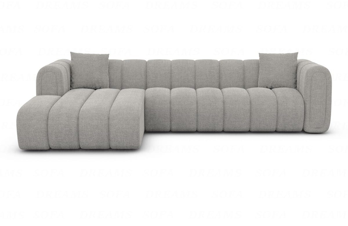 Couch Almagro L Form Stoff Hellgrau