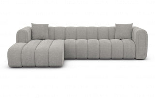 Stoff Ecksofa Almagro L-Form Hellgrau