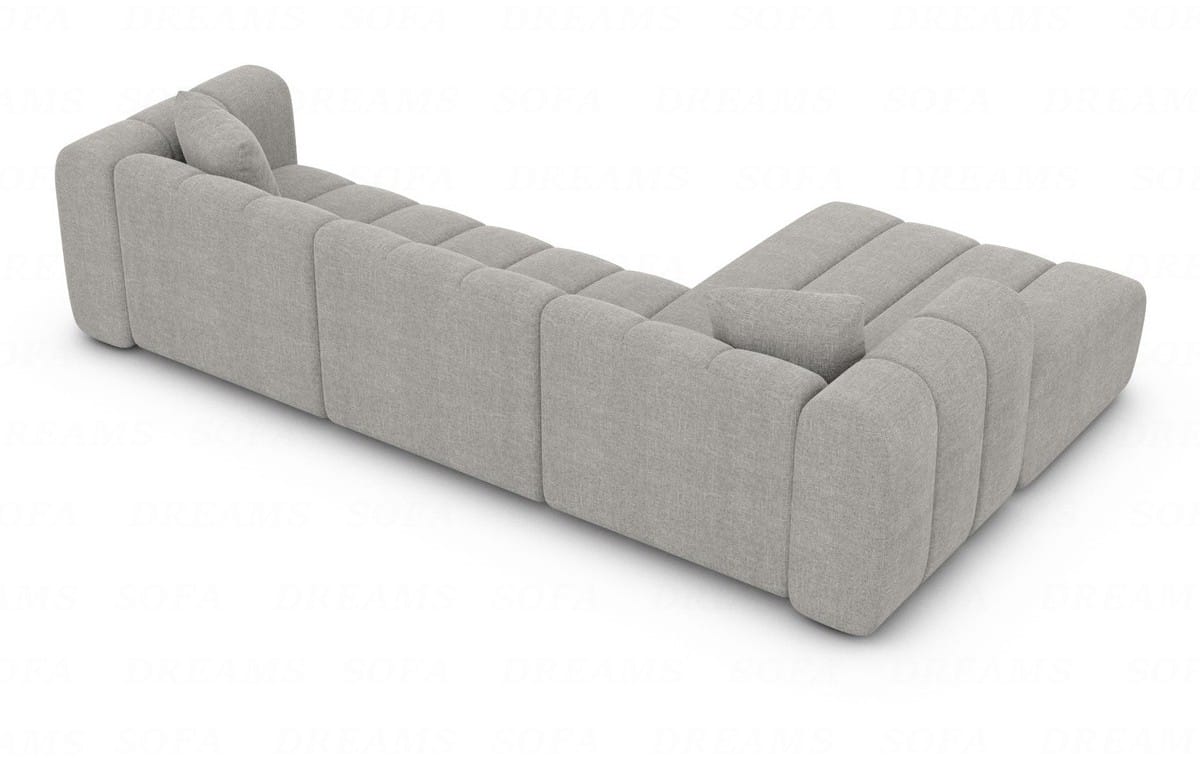Couch Almagro L Form Stoff Hellgrau
