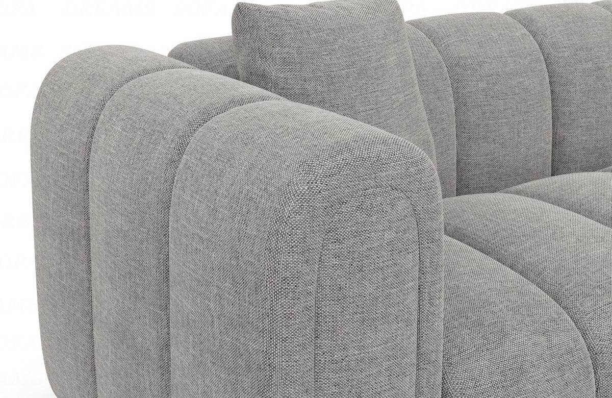 Couch Almagro L Form Stoff Hellgrau