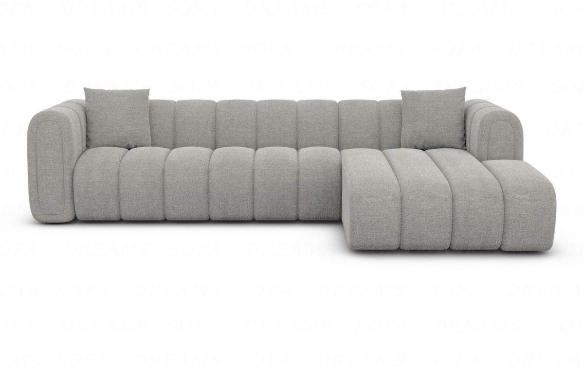Polster Ecksofa Almagro L-Form Kurz Hellgrau