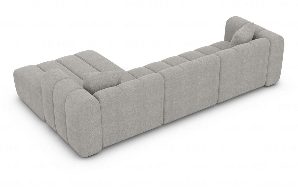 Polster Ecksofa Almagro L-Form Kurz Hellgrau