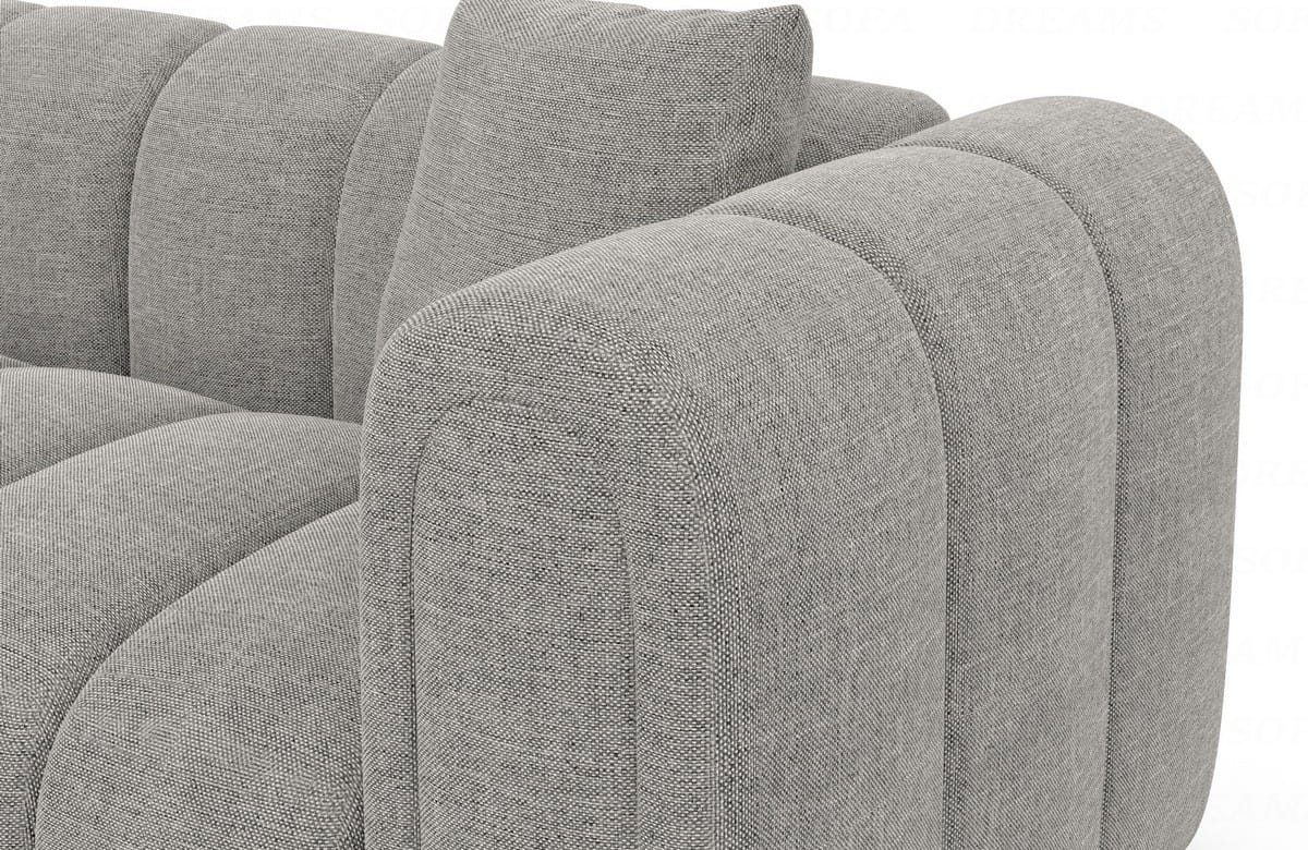 Polster Ecksofa Almagro L-Form Kurz Hellgrau