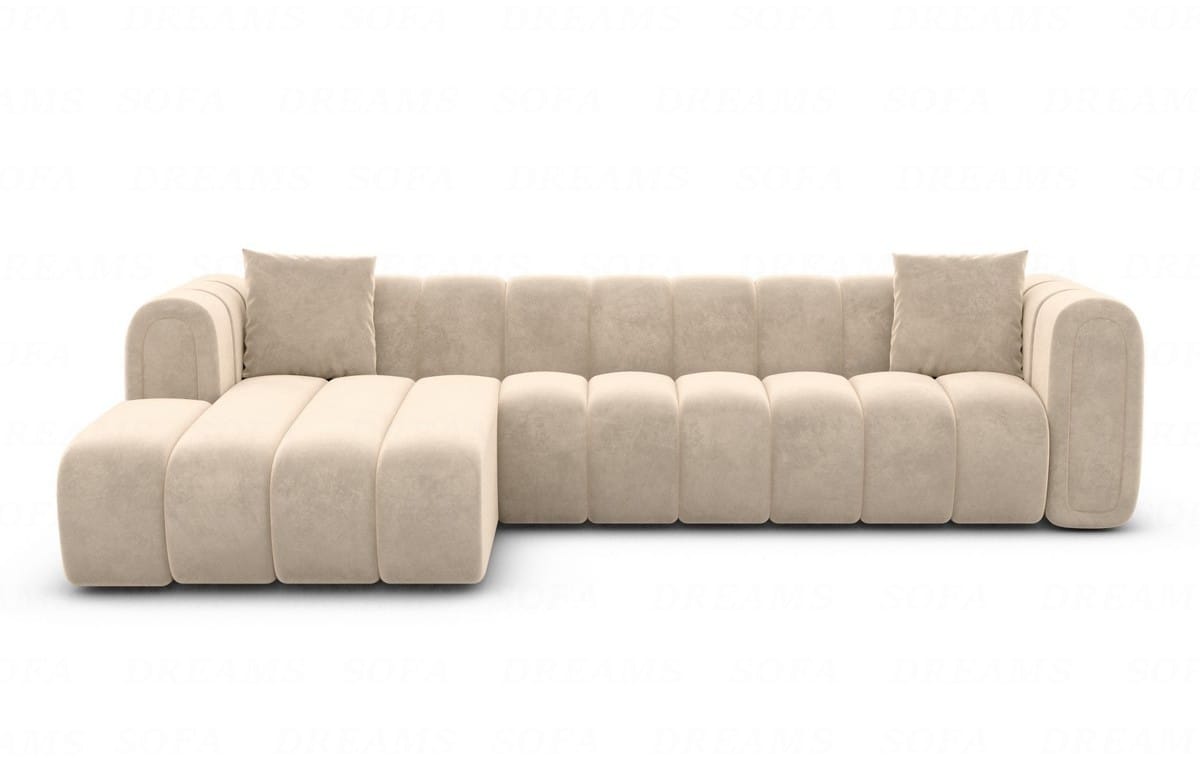 Polster Ecksofa Almagro L-Form Kurz Beige