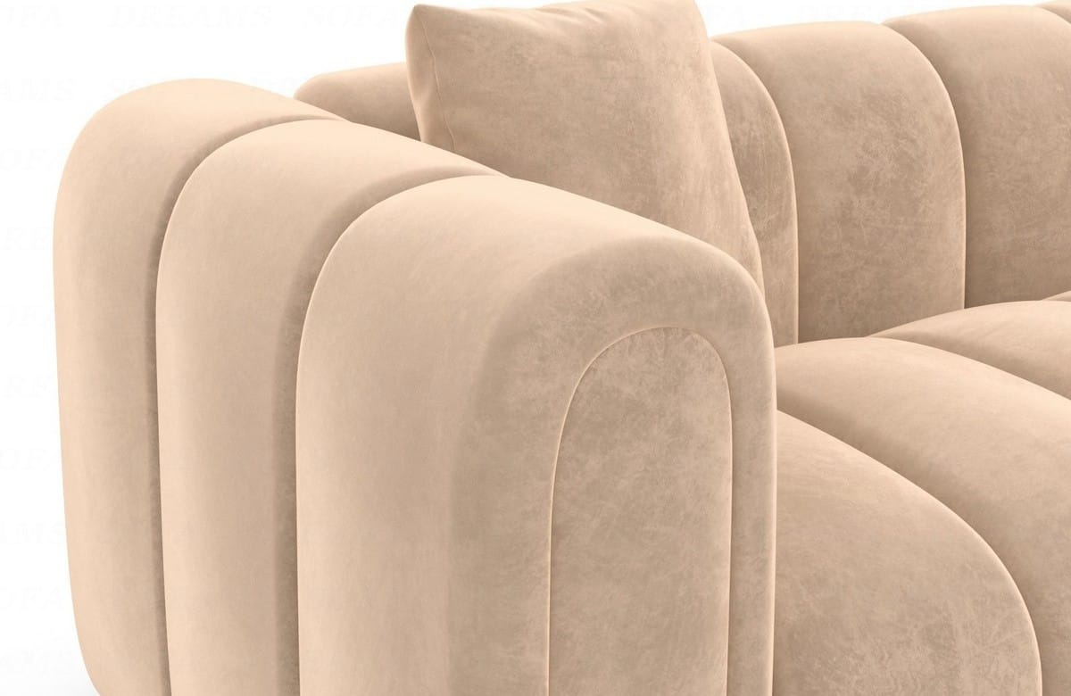 Polster Ecksofa Almagro L-Form Kurz Beige