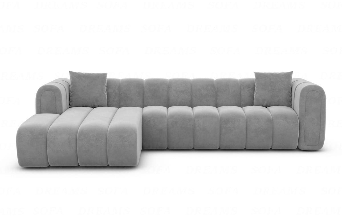 Polster Ecksofa Almagro L-Form Kurz Hellgrau