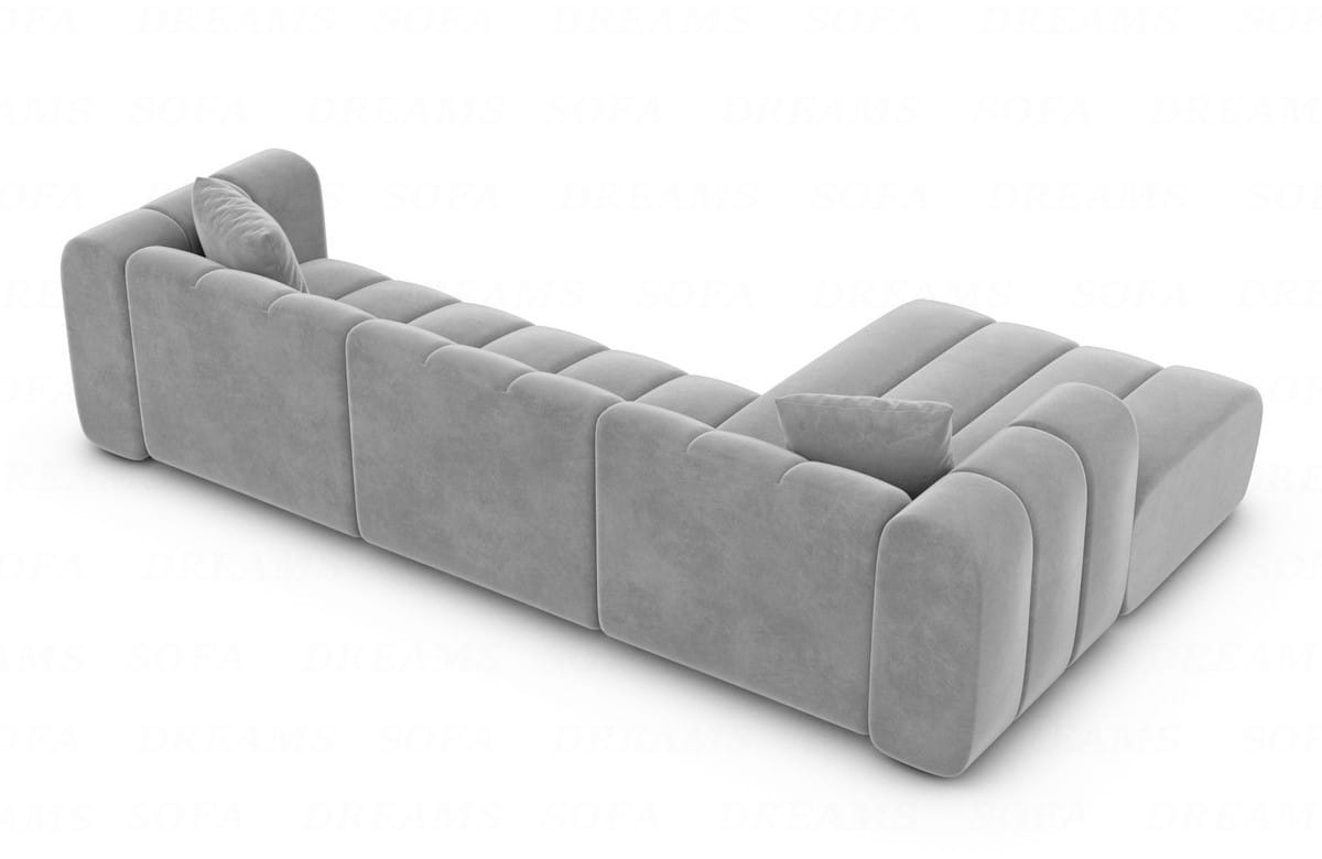 Polster Ecksofa Almagro L-Form Kurz Hellgrau