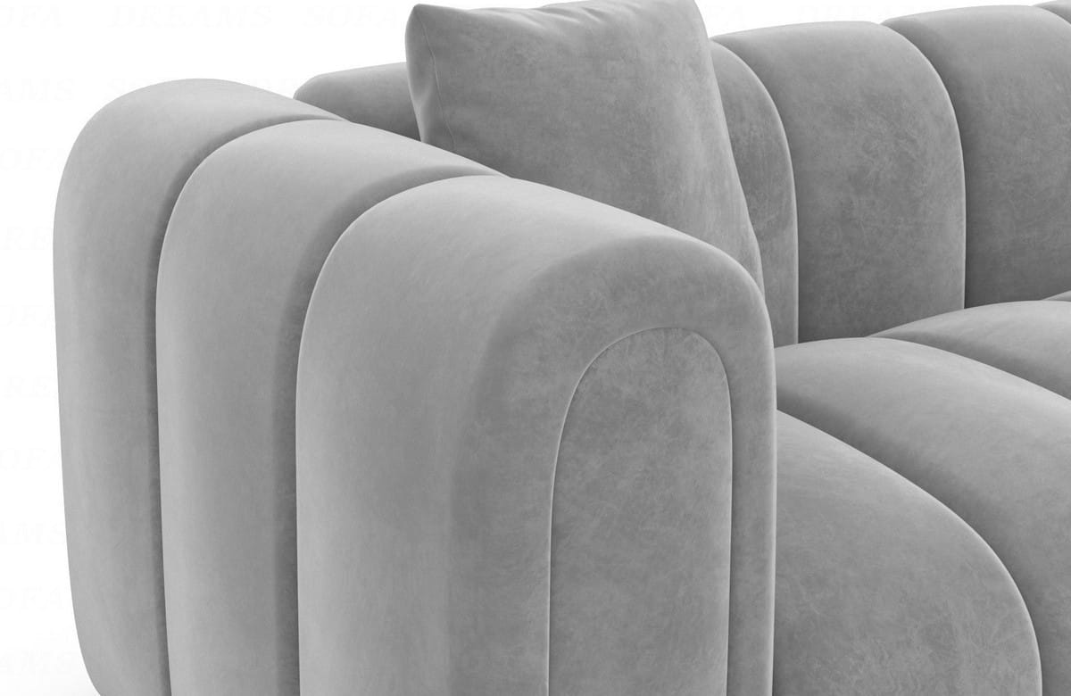 Polster Ecksofa Almagro L-Form Kurz Hellgrau