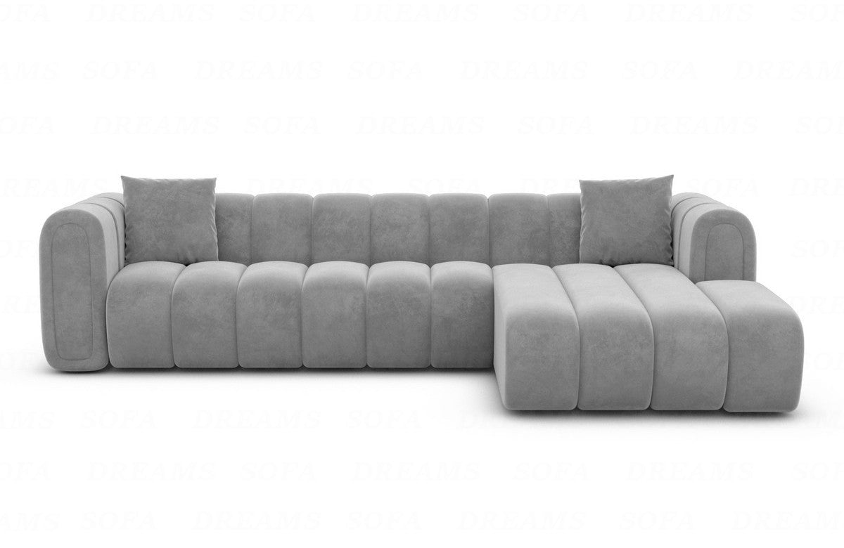 Polster Ecksofa Almagro L-Form Kurz Hellgrau