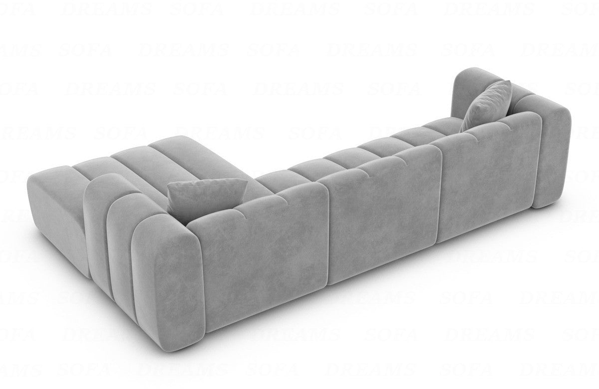 Polster Ecksofa Almagro L-Form Kurz Hellgrau