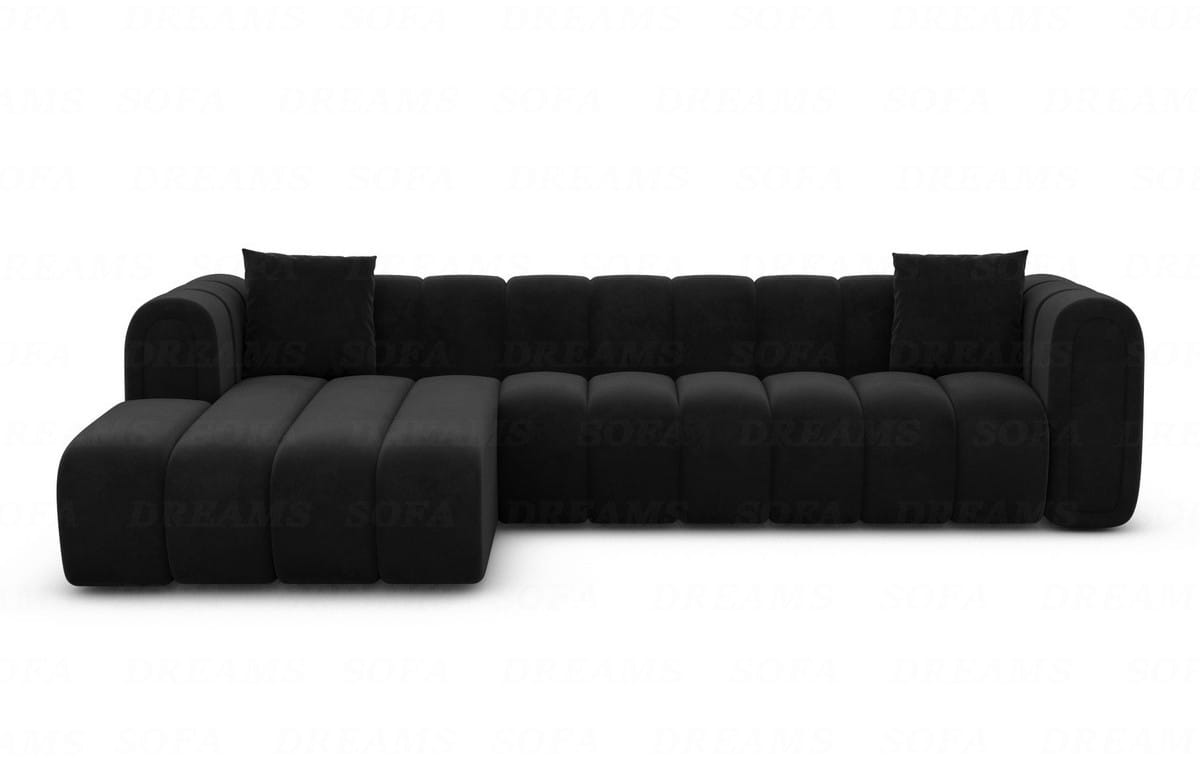Polster Ecksofa Almagro L-Form Kurz Schwarz