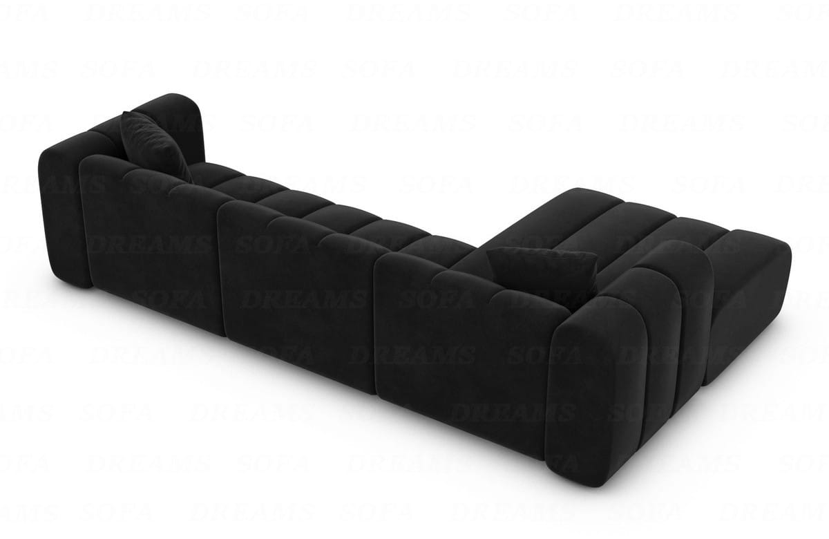 Polster Ecksofa Almagro L-Form Kurz Schwarz