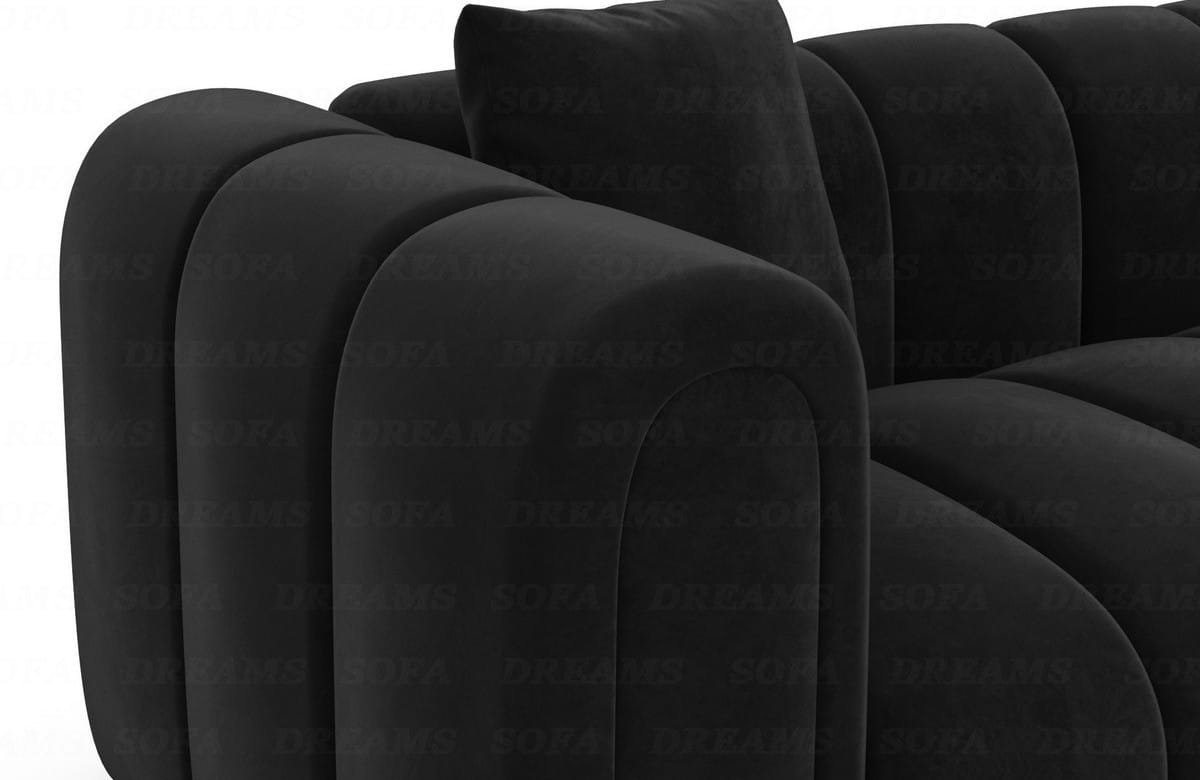 Polster Ecksofa Almagro L-Form Kurz Schwarz