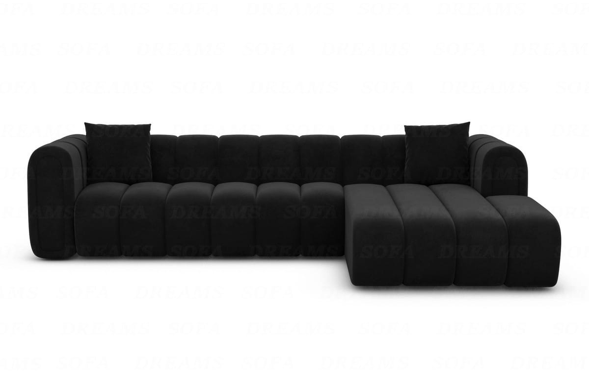 Polster Ecksofa Almagro L-Form Kurz Schwarz
