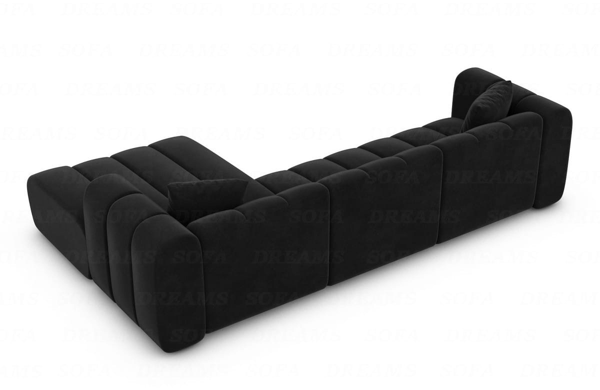 Polster Ecksofa Almagro L-Form Kurz Schwarz