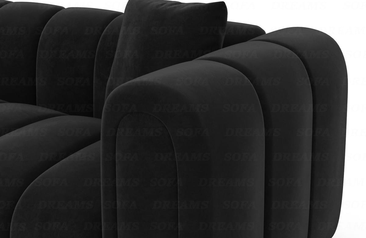 Polster Ecksofa Almagro L-Form Kurz Schwarz