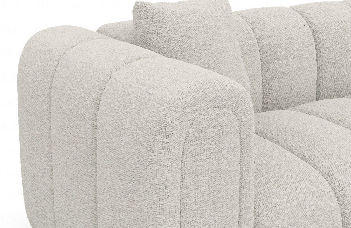 Polster Ecksofa Almagro L-Form Kurz Weiß