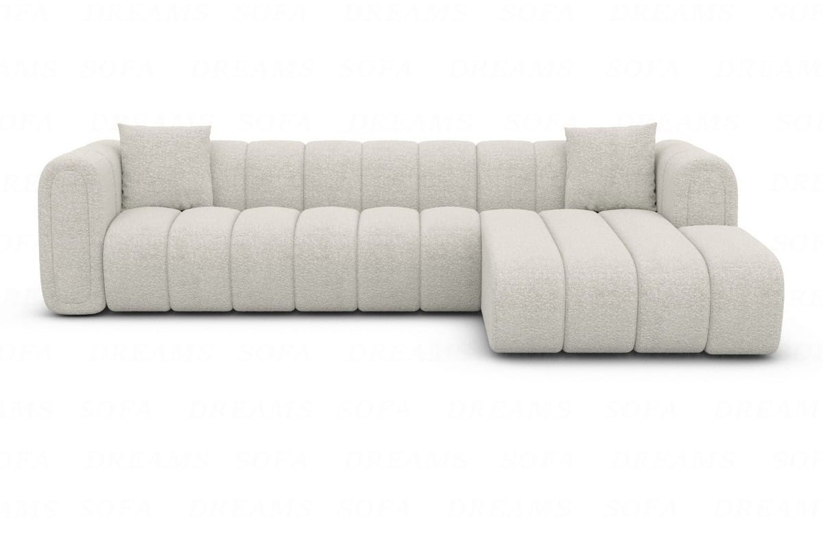 Stoff Ecksofa Almagro L-Form Weiß