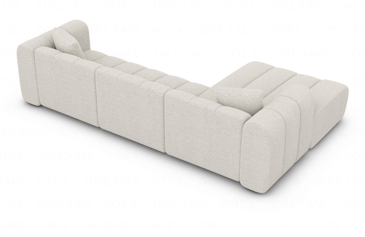 Stoff Ecksofa Almagro L-Form Weiß