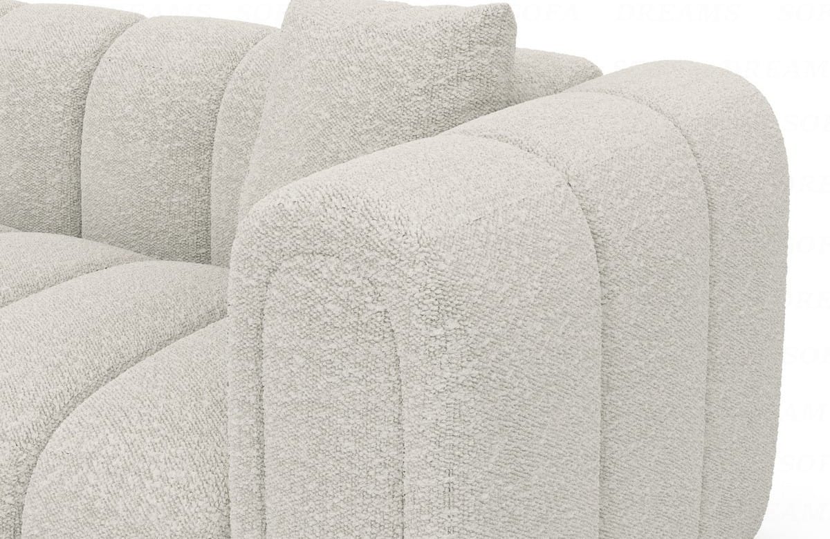 Stoff Ecksofa Almagro L-Form Weiß
