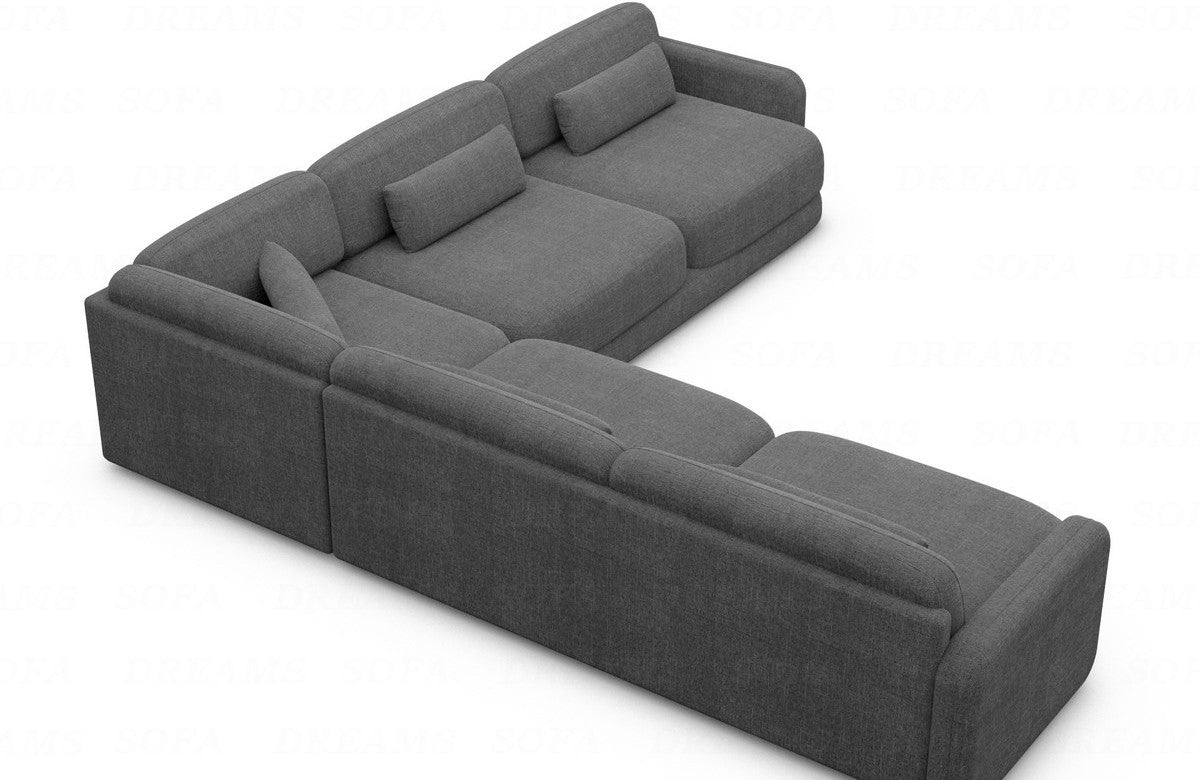 Ecksofa Valencia L-Form Stoff Anthrazit