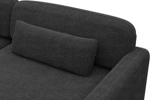 Ecksofa Valencia L-Form aus Stoff Schwarz