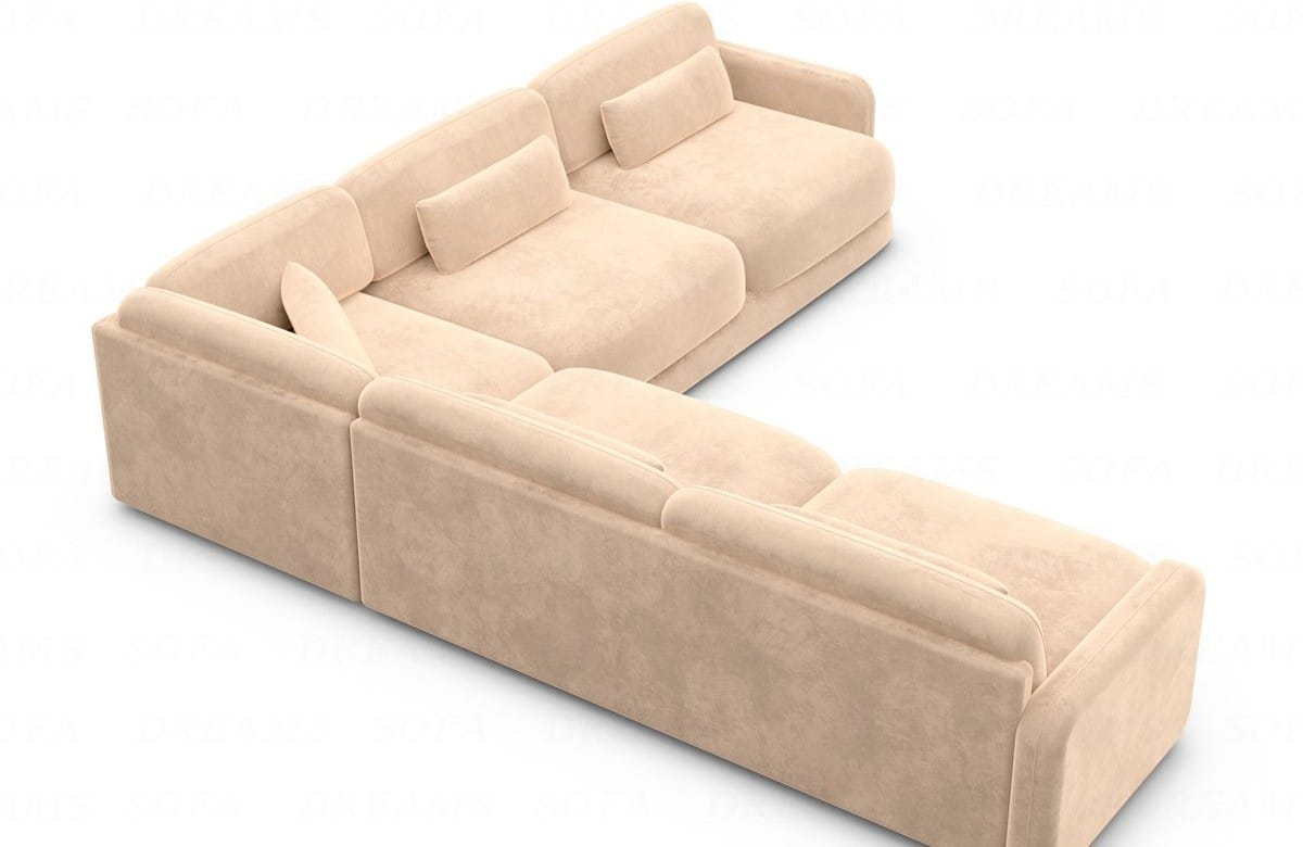 Stoff Ecksofa Valencia L Form Beige
