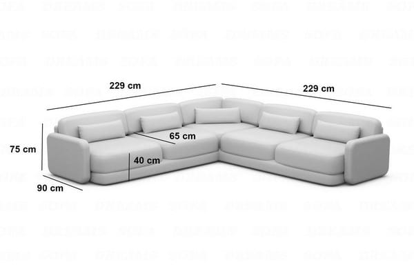 Stoff Ecksofa Valencia L Form Beige