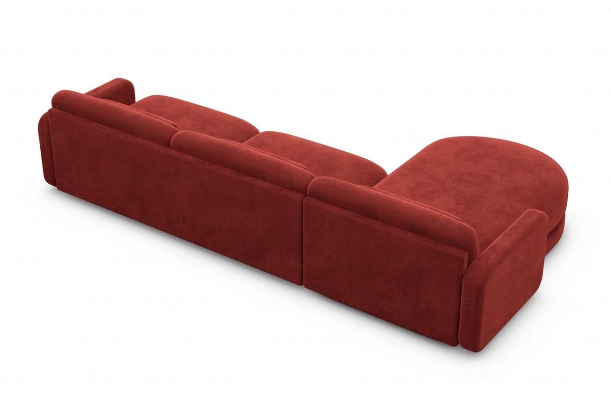 Ecksofa Valencia L-Form aus Stoff Kurz Rot