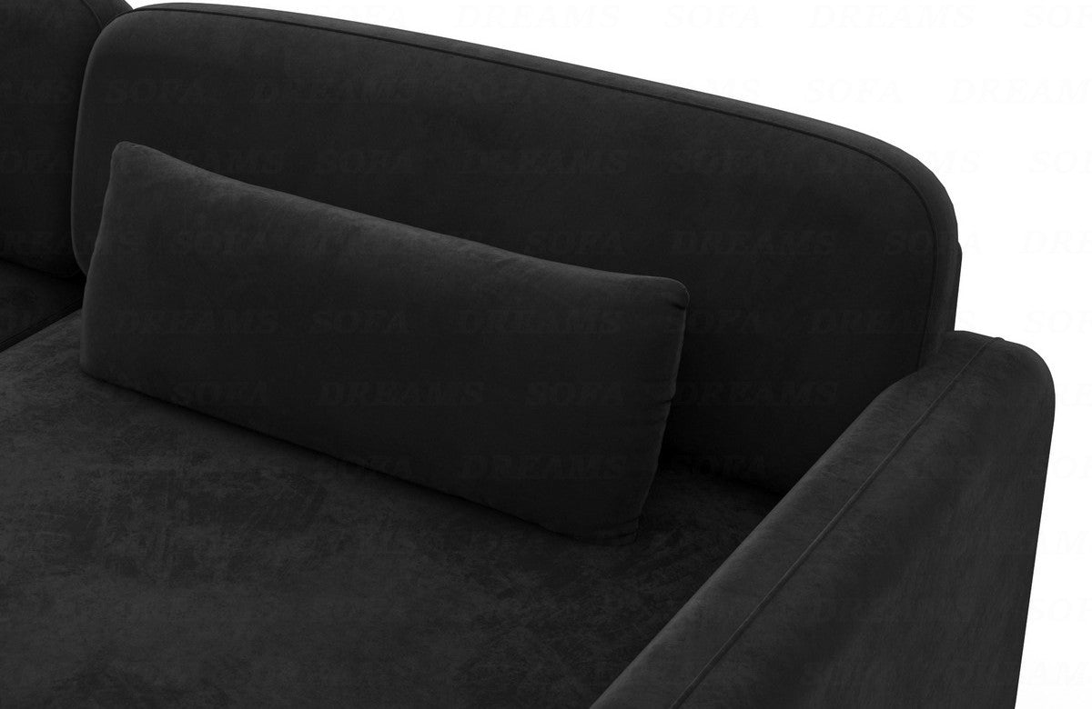 Polster Ecksofa Valencia L-Form Kurz Schwarz