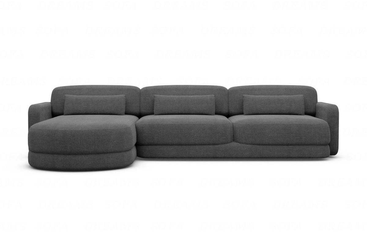 Ecksofa Valencia L-Form aus Stoff Kurz Anthrazit