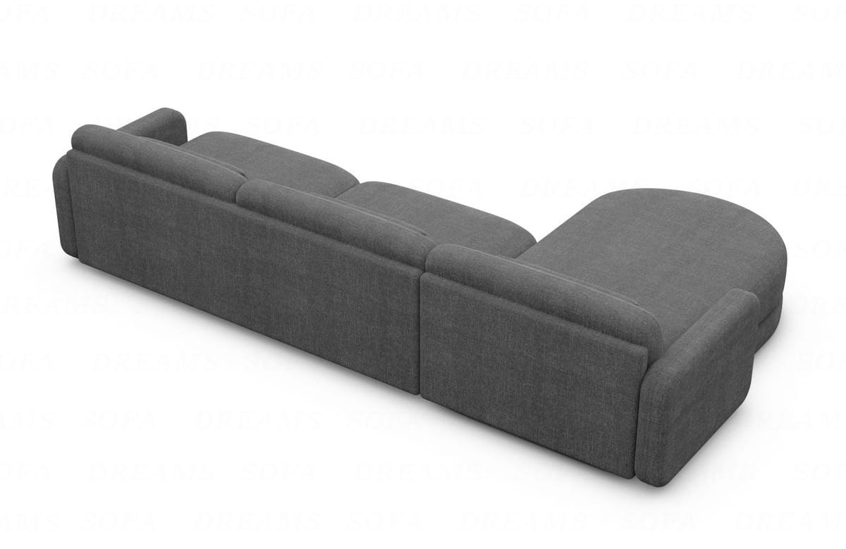 Ecksofa Valencia L-Form aus Stoff Kurz Anthrazit