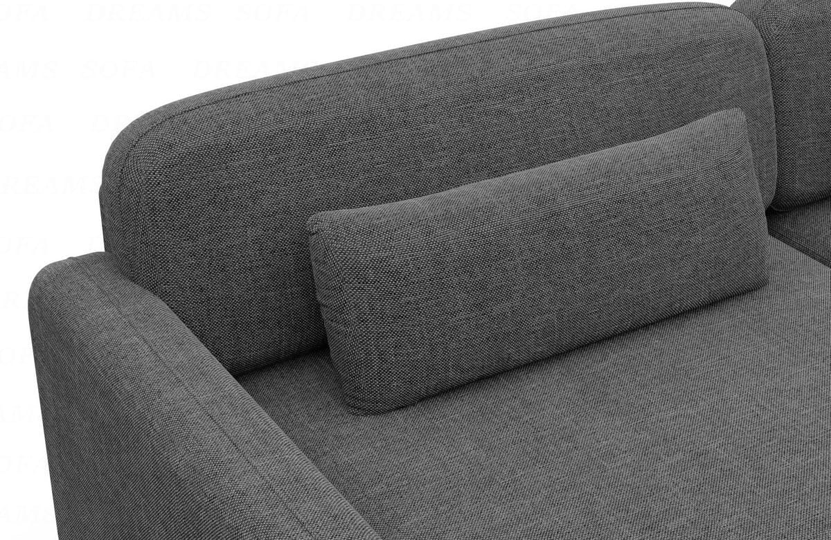 Ecksofa Valencia L-Form aus Stoff Kurz Anthrazit