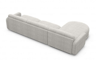 Ecksofa Valencia L-Form aus Stoff Kurz Hellgrau