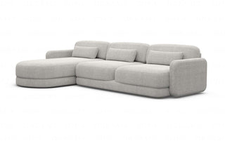 Ecksofa Valencia L-Form aus Stoff Kurz Hellgrau