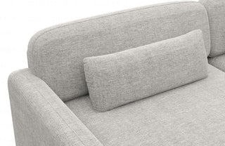 Ecksofa Valencia L-Form aus Stoff Kurz Hellgrau