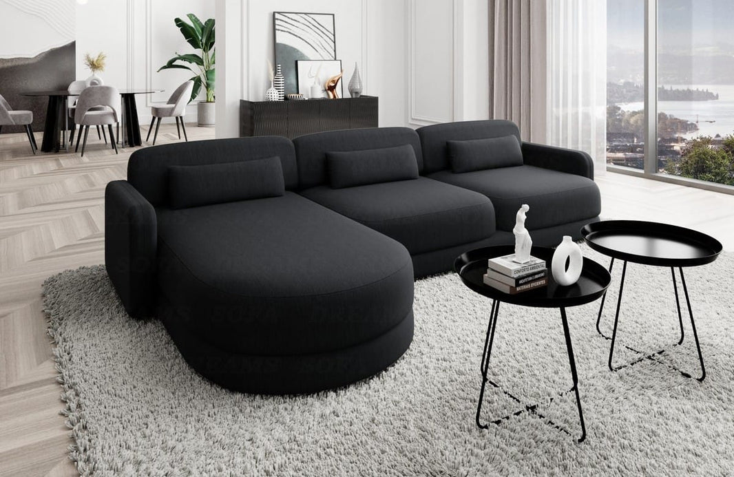 Ecksofa Valencia L-Form aus Stoff Kurz